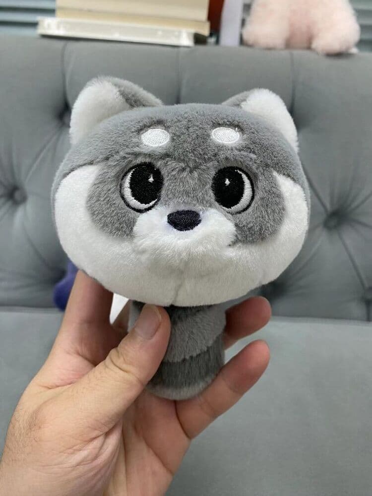 Custom white lion-dance plush toy, Chinese culture design
