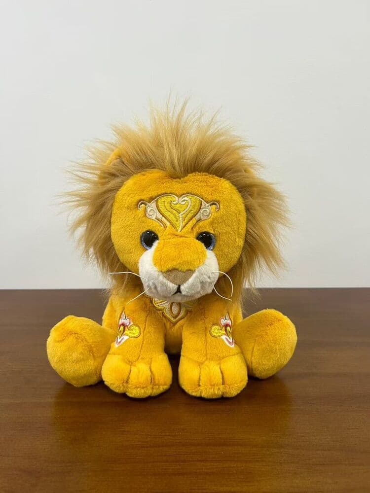 Custom yellow lion plush toy mascot